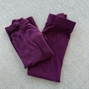 Purple Ribbed Little Sleepies Set